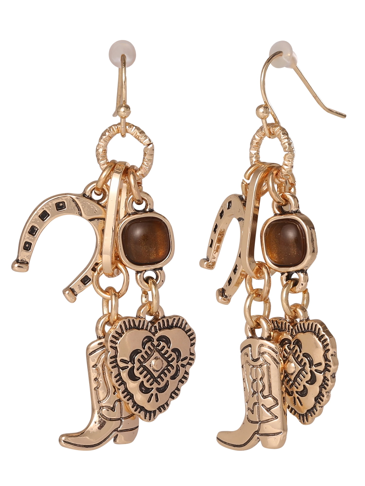 Jessica Simpson Women's Western Dangle Earrings with Gold-Tone Finish