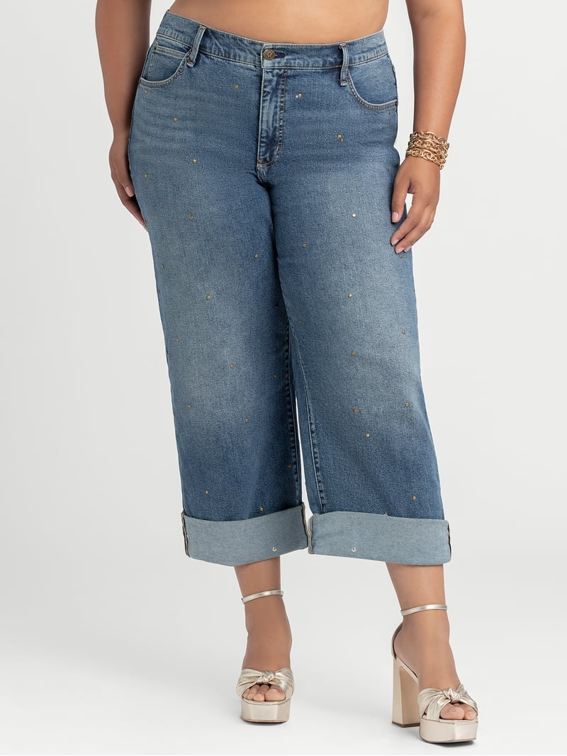 Jessica Simpson Women's and Women's Plus Zinnia Boyfriend Jeans