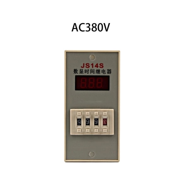 JS14S Digital For Time Relay AC 220V 380V Programmable On-Delay Timer With 11-Pin Socket Base, Adjustable Timing Controller For Industrial Lighting And Factory Equipment(AC380V)