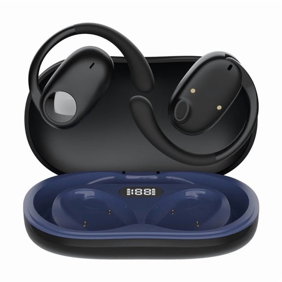 JS911 OWS Ear-mounted Dual-mic Call Noise Reduction LED Digital Display Bluetooth Earphones