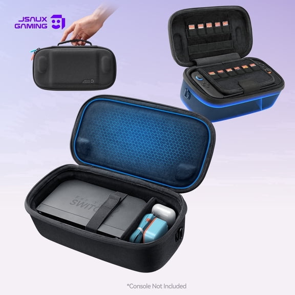JSAUX Carrying Case for Nintendo Switch 2, Fits Dock and Accessories | Double-Layer Storage, 16 Game Card Slots, Hard EVA Protection, Travel-Ready