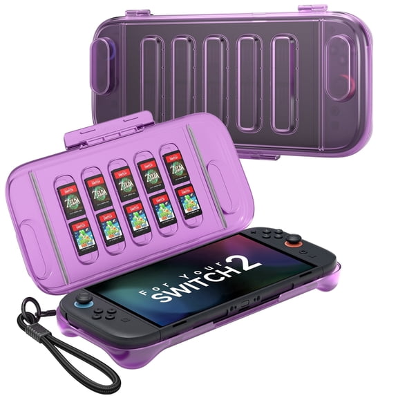 JSAUX Hard Protective Case for Nintendo Switch 2 (2025), Slim Portable Carrying Shell with 10 Game Card Slots, Dustproof Full Protection Cover-PC0116