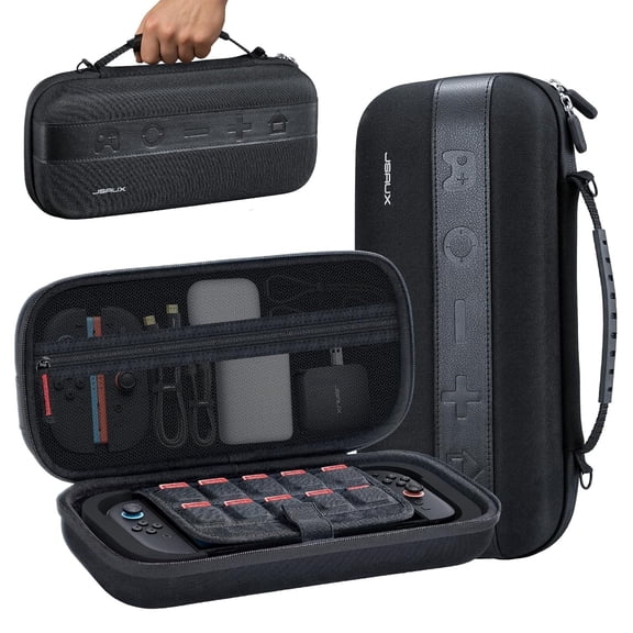 JSAUX Large Capacity Carrying Case for Nintendo Switch 2, Hard Shell Travel Case with 20 Game Card Slots for Console and Accessories-BG0122