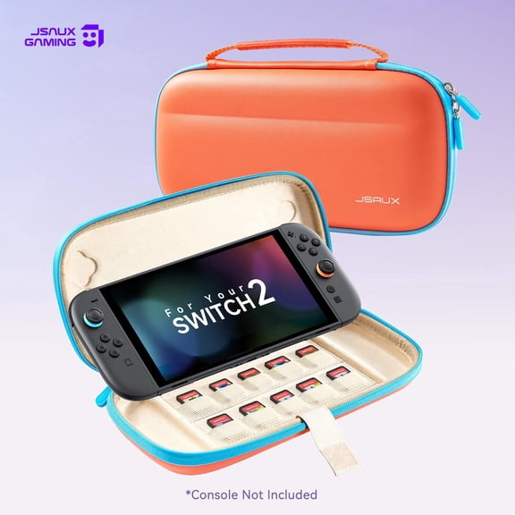 JSAUX Slim Carrying Case for Nintendo Switch 2 2025, Portable Switch 2 Case with 10 Game Slots, Protective Hard Shell for Travel and Storage-BG0119