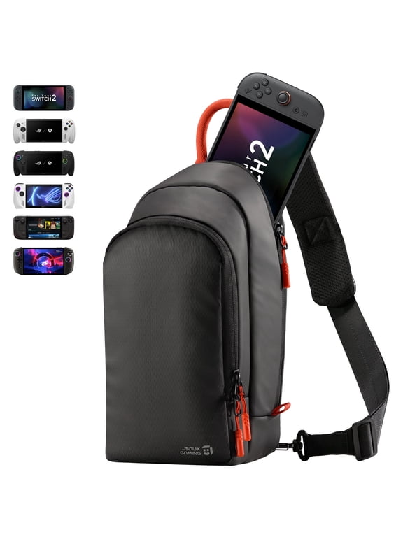 Sling Bag for Switch 2, Steam Deck and ROG Xbox Ally X | Crossbody Travel Case, Large Capacity, 3 Compartments, Joystick Guard Design