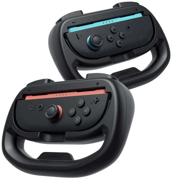 JSAUX Steering Wheels for Nintendo Switch 2 JoyCon Controller | Compatible with Mario Kart 9/8 Deluxe, Realistic Racing Experience with Comfortable Grip, for JoyCon Controller Accessories,2 PACK