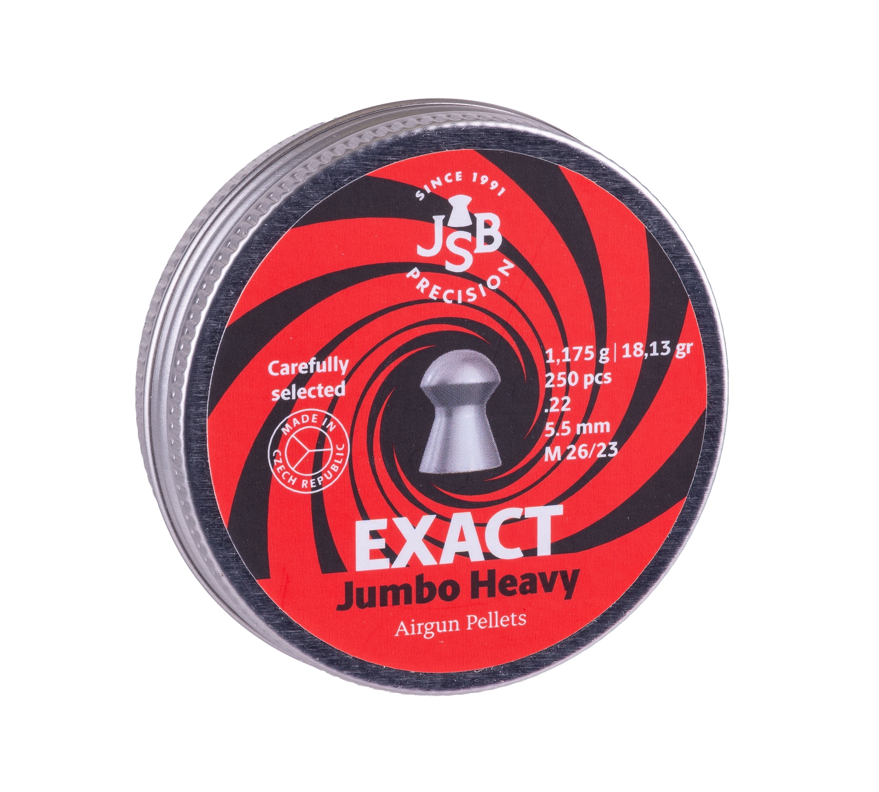 JSB Match Diabolo Exact Jumbo Heavy Air Gun Pellets - .22 Caliber, 18.13 Grain, Domed, 250 Count