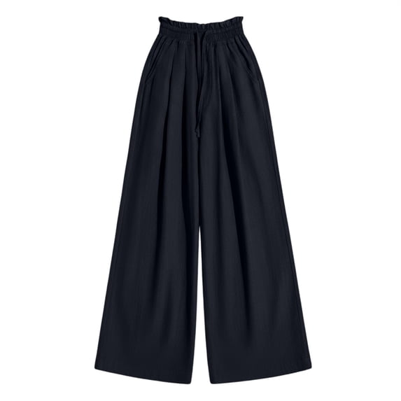 JSCDRPDWL Baggy Sweatpants for Girls Wide Leg High Waist Casual Track Pants Teen Kids Cotton Linen Palazzo Flowy Lounge Trousers with Pocket