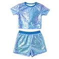 thumbnail image 1 of JSCDRPDWL Girls Clothing Sets Size 7-8 Teen Outfits for Girls 14-16 Trendy Outfits for 2 Year Old Girls Teen Girl Tops and Toddler Shorts Girls Clothes 3t, Blue 7-10 Years, 1 of 4