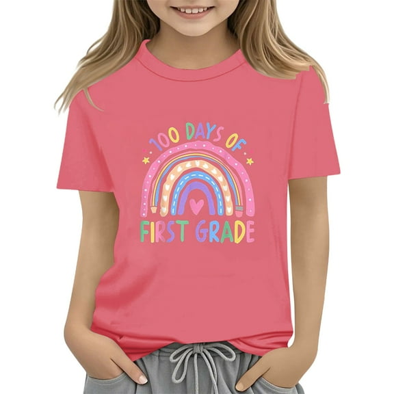 JSCDRPDWL Girls Graphic Tees 10-12 Toddler Girls Tops Girls White Collared Shirt Girls Baby Clothes Girl Clothes Size 7 Kids Dance Clothes Girls Clothes 10 Preppy Clothes Xl Girls Boys Clothes