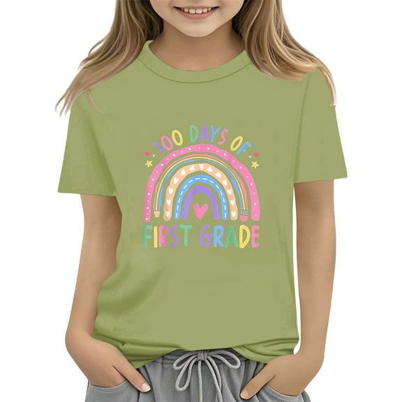 JSCDRPDWL Girls Graphic Tees 10-12 Toddler Girls Tops Girls White Collared Shirt Girls Baby Clothes Girl Clothes Size 7 Kids Dance Clothes Girls Clothes 10 Preppy Clothes Xl Girls Boys Clothes