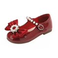 thumbnail image 1 of JSCDRPDWL Girls Size 13 Sandals Toddler Little Girls Ballet Shoes Girls' Fashion Flat Casual Leather Princess Shoes-Flat Bottom, Light Buckle, Cute Bow Baby 6 Months, 1 of 7