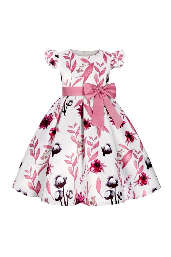 Girls White Dress Winter Outfits Dance Dress Gifts for 11 Year Old Girl Gifts 9 Month Old Gift for 10 Year Girls Clothes Size 5, Pink 3-4 Years