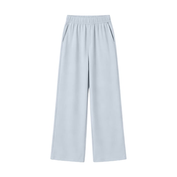JSCDRPDWL Girls Wide Leg Sweatpants Baggy Elastic Waist Straight Leg Athletic Joggers Pant Kids Casual Loose Fall Winter Track Pants with Pockets