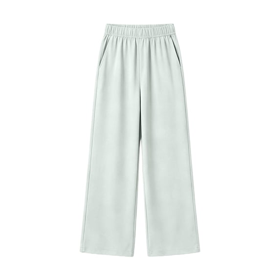 JSCDRPDWL Girls Wide Leg Sweatpants Baggy Elastic Waist Straight Leg Athletic Joggers Pant Kids Casual Loose Fall Winter Track Pants with Pockets