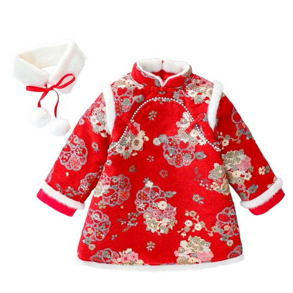 JSCDRPDWL Kids Dress Up My 1st Christmas Baby Girl Outfit Toddler Dance Outfits Gifts for 10 Year Old Personalized Baby Gifts Teen Christmas Gifts, Red 12-18 Months