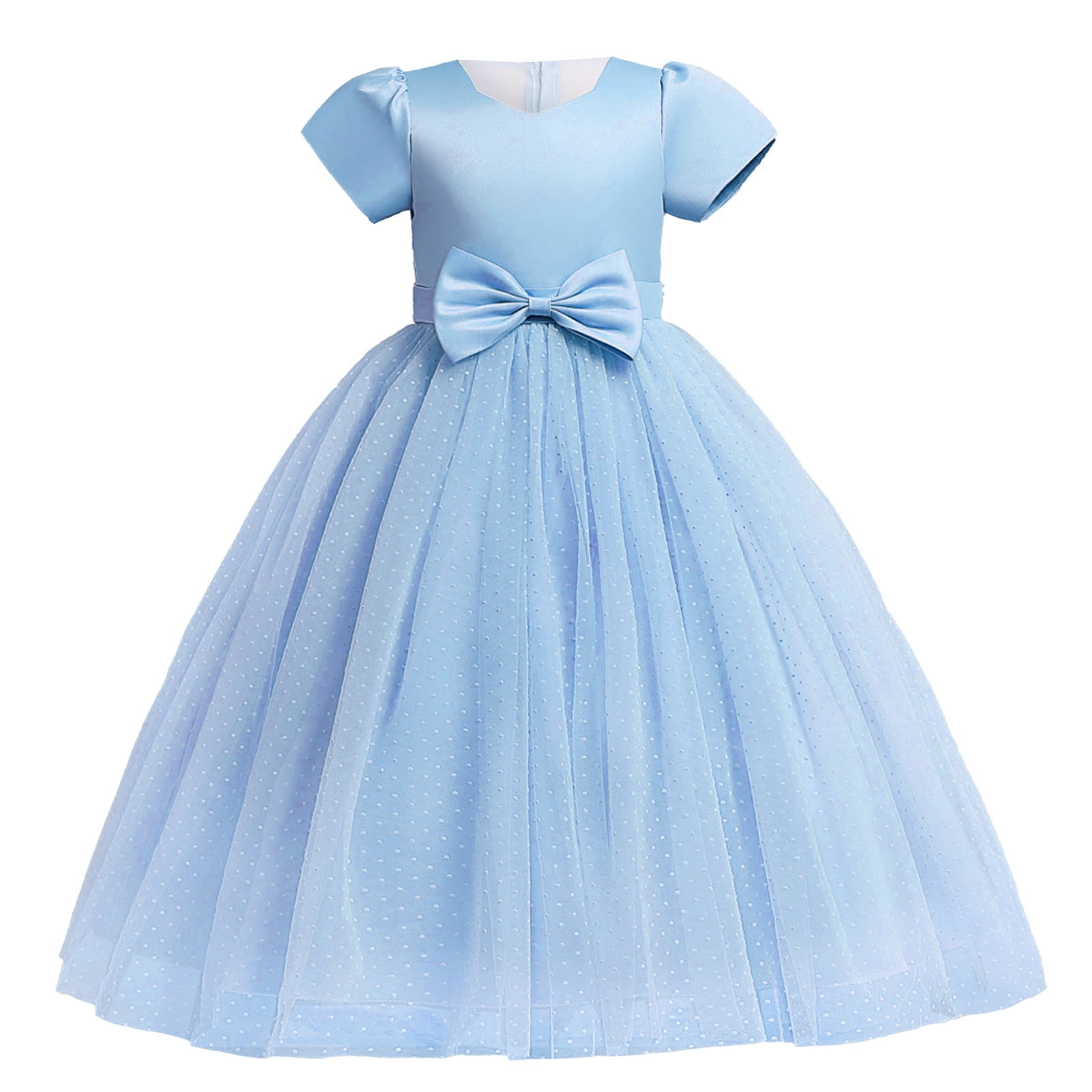 JSCDRPDWL Pink Princess Dress for Girls Little Girls Dress Up Boy Baptism Outfit Baby Clearance Birthday Gifts for Him Baby Girl Clothes Winter Girls, Blue 6-7 Years