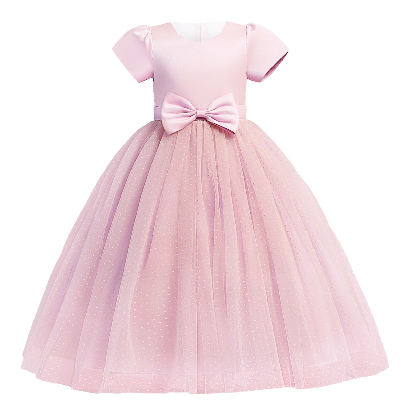 JSCDRPDWL Pink Princess Dress for Girls Little Girls Dress Up Boy Baptism Outfit Baby Clearance Birthday Gifts for Him Baby Girl Clothes Winter Girls, Pink 5-6 Years