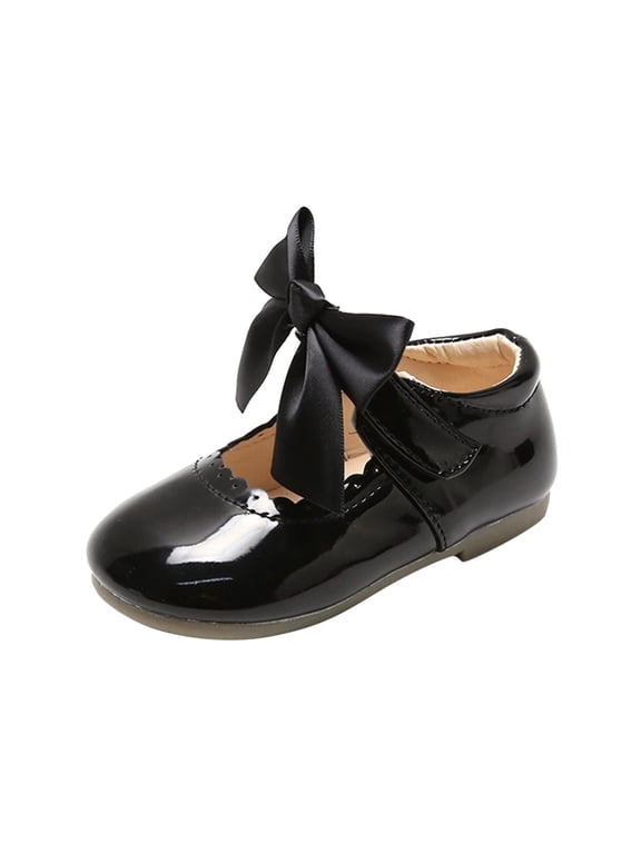 Summer Sandals Toddler Girl Summer Black Tennis Shoes for Girls and Autumn Girls' Cute Flat Solid Color Round Head Ribbon Bow Hook Loop Boots Boys' Basketball Shoes