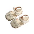 thumbnail image 1 of JSCDRPDWL Toddler Girl Sandal Girls Soft Little Girls Princess Shoes Closed Toe Princess Flat Toe Half Sandals with Bow Shoes Summer Sandals(Toddler/Little Kid), Soft Closed-Toe Bow Summer Sandals, 1 of 7