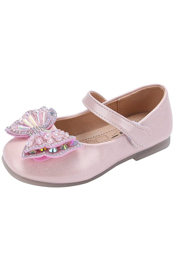 Toddler Shoes Girl Sandals Children White Tennis Shoes Kids Shoes Flat Sandals Students Dance Performance Shoes Sequin Bow Princess Shoes, Shiny Dance Flat Sandals for Students Big Boys
