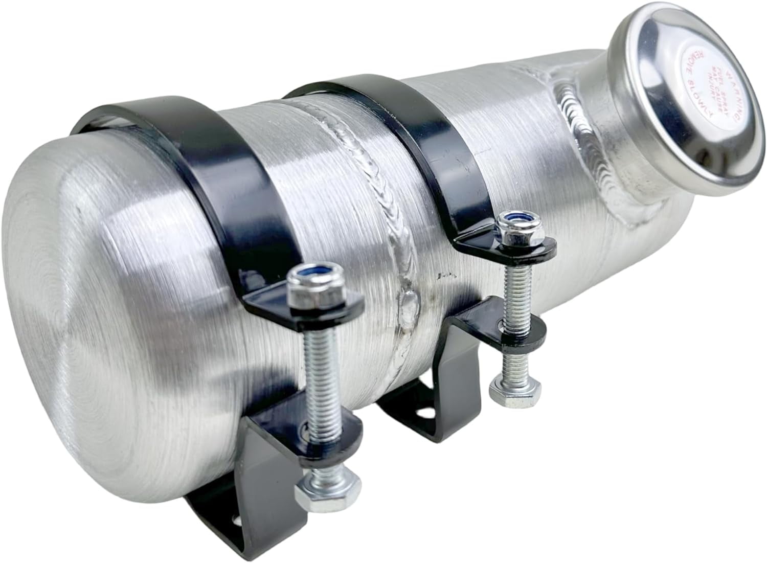 JSD 0.48 Gallon Spun Aluminum Gas Tank 4x10 With Bracket End Fill 1/4" NPT Outlet