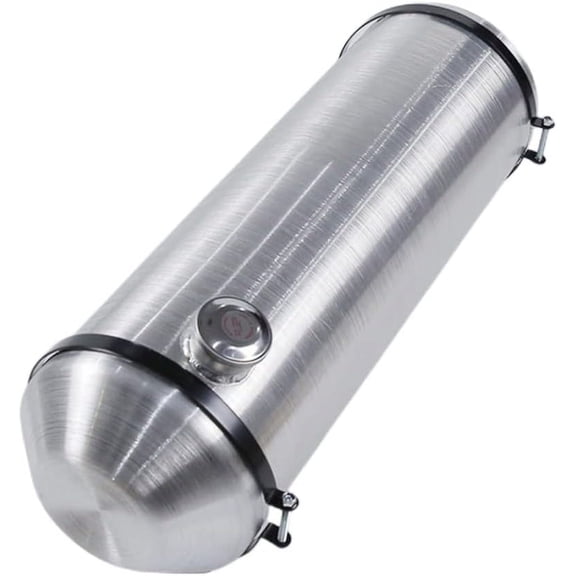 JSD 11 Gallon Round Spun Aluminum Hotrod Streetrod Fuel Cell Tank 10 x 33 Inch End Fill 1/4" NPT Outlet