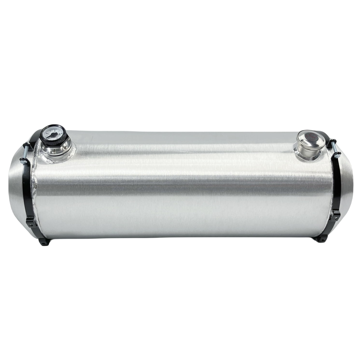 JSD 12x36'' 17 3/8 Gallon 1/4 NPT Spun Aluminum End Fill Gas Tank Fuel Tank W/Gauge