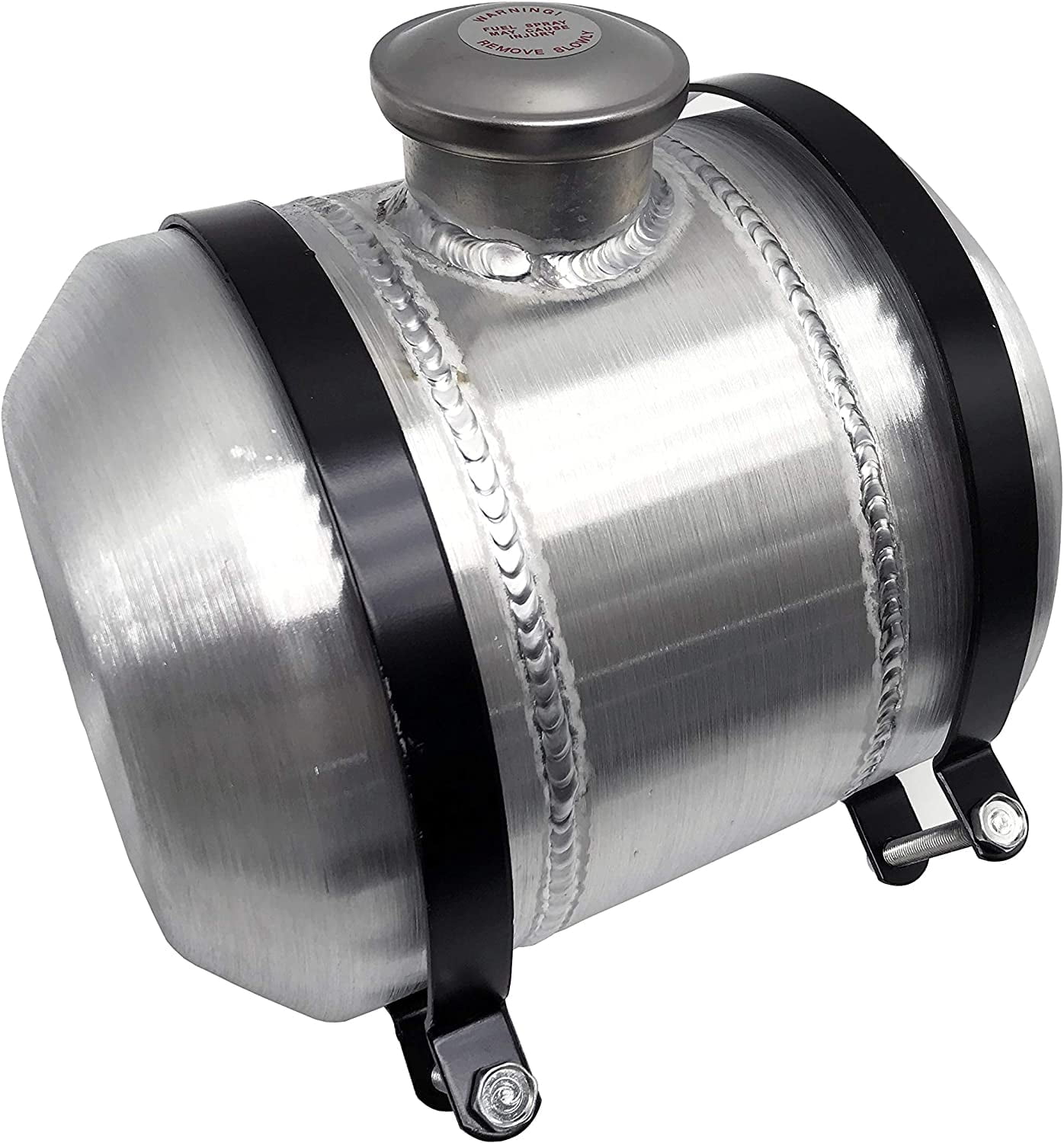 JSD 2 Gallon 8 x10" Spun Aluminum Gas Tank 1/4 NPT Outlet Center Fill Fuel Tank for All-Terrain Vehicles