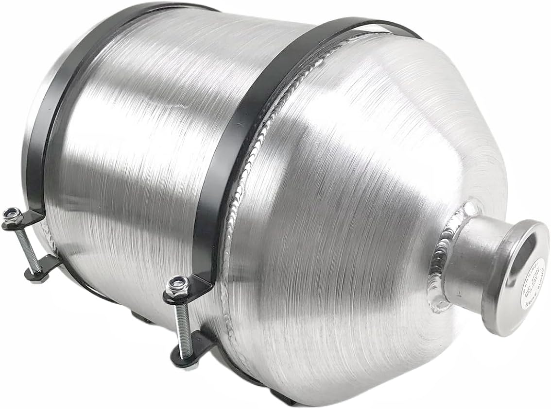 JSD 4 Gallons 10x14 Spun Aluminum Vertical Gas Tank / Fuel tank Center Fill 1/4 NPT Outlet
