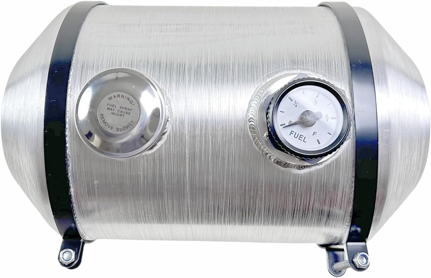 JSD 5 Gallon Aluminum Gas Tank Fuel Tank With Level Gauge 10 x 16 End Fill 1/4" NPT Outlet Auxiliary