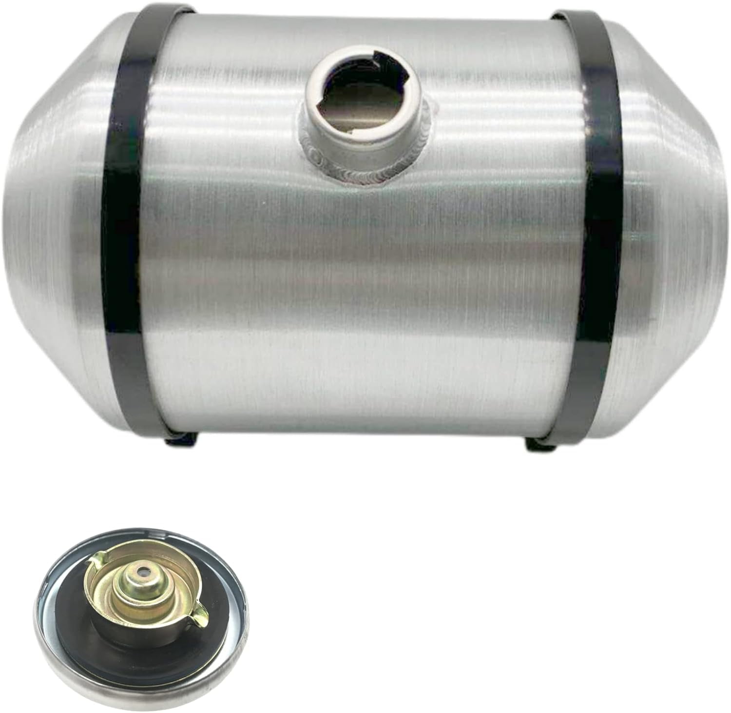 JSD 5 Gallon Aluminum Small Fuel Tank Gas Tank 10 x 16" Center Fill 1/4" NPT Outlet Dune Buggy,Hot Rod