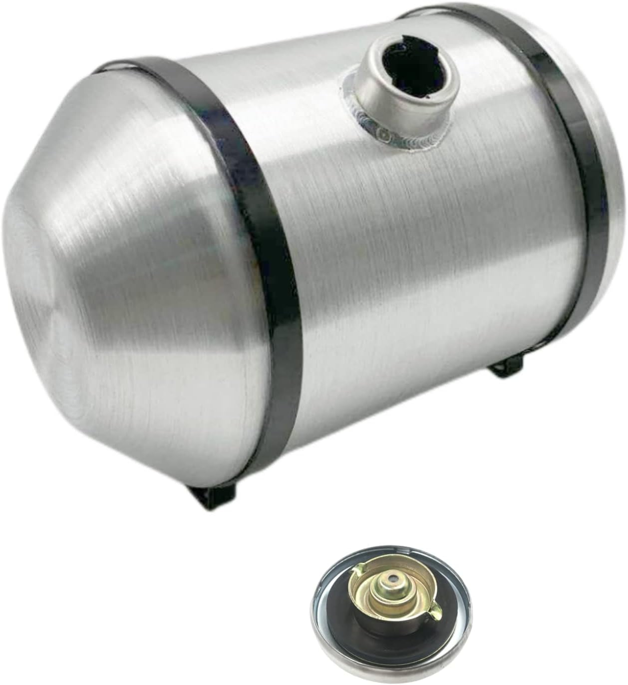 JSD 5 Gallon Spun Aluminum Universal Gas Tank/ Fuel Tank 10 x 16 in Center Fill 3/8" NPT Outlet Rat Rod,Off-Road