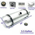 thumbnail image 1 of JSD AUTO PARTS 8" x26" 5.5 Gallons Fuel Tank Center Fill 3/8 NPT Outlet Spun Aluminum Gas Tank, 1 of 6