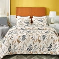 thumbnail image 1 of JSD Boho Floral Comforter Set Size 3 Piece Blush Botanical Printed Microfiber Bedding Set (88 x 88 inches 2 Pillow Shams), 1 of 6