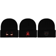 JSEMOY Embroidery Beanie Knit Hats, 3-Pack Cute Funny Skull Cap for Men Women