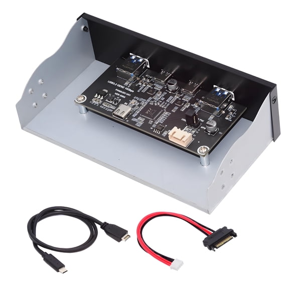 JSER 10Gbps USB 3.1 Type-A & Type-C HUB 4 Ports Front Panel to Motherboard Type-E Connector Cable 10Gbps for 5.25" CD-ROM Bay Tray