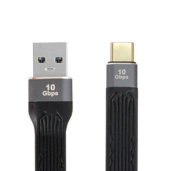 JSER 10Gbps USB 3.1 Type C Male to USB3.0 Type A Male Flat Slim FPC Data Cable for Laptop & Phone