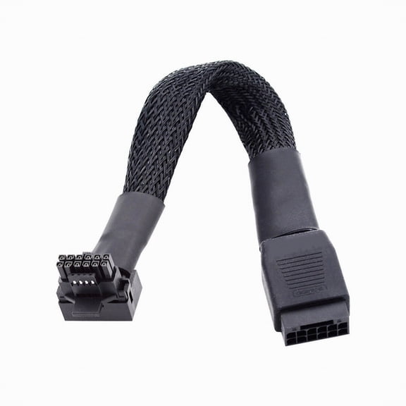 JSER 12VHPWR ATX3.0 PCI-E 5.0 Power Modular Cable Male to Female Up Angled 90 Degree Extension for 3080 3090TI PSU 16Pin 12+4P Graphics Card