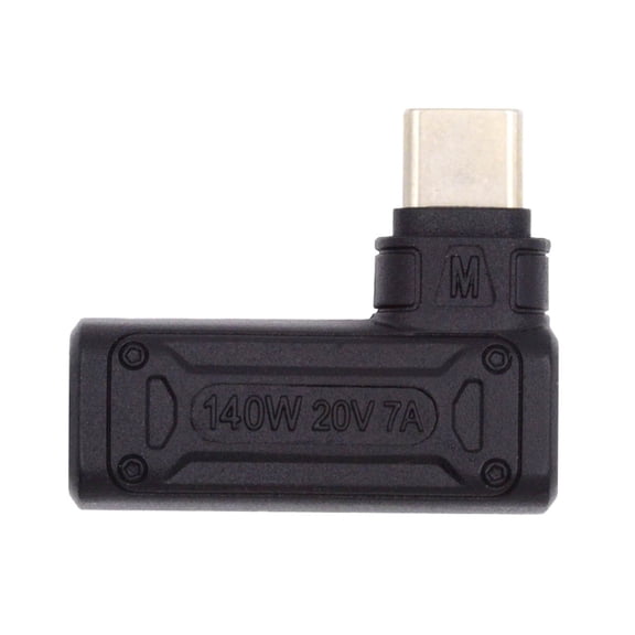 JSER 140W 100W DC Jack 4.5x3.0mm Input to USB-C Type-C Angled 90 Degree Power Plug Charge Adapter for Laptop Phone