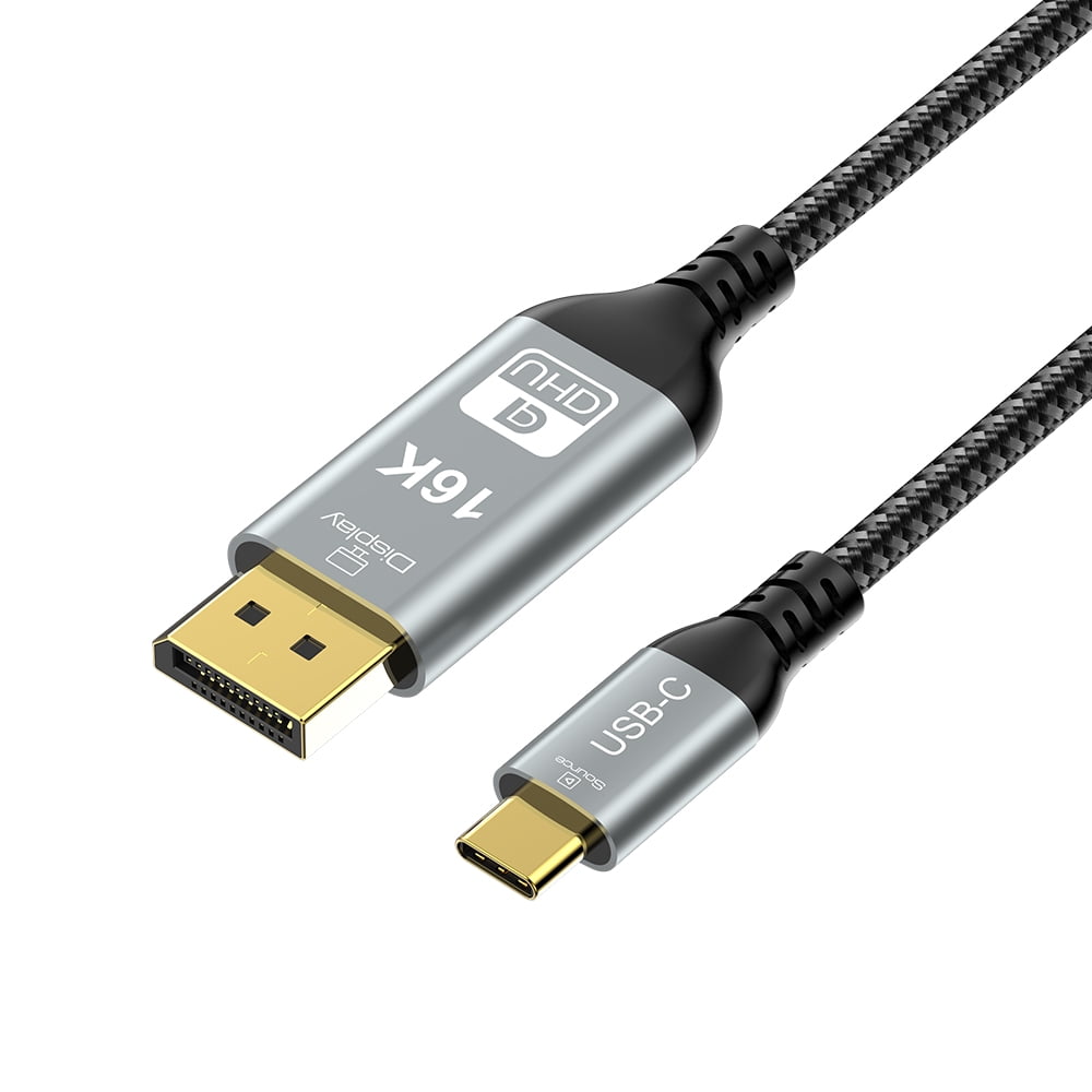 JSER 16K 8K USB4 USB5.0 Type C USB-C Source to DisplayPort DP Displays Male HDTV Cable for Laptop Monitor 2.0m