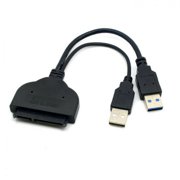 JSER 1set USB 3.0 to SATA 22Pin SATA to Micro SATA Adapter for 1.8" 2.5" Hard Disk Driver With Extral USB Power Cable