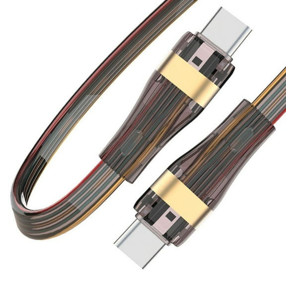 JSER 2.0M USB-C Type C to USB-C Ultra Slim Flat Power USB2.0 Data Cable 65W Fast Charge for Laptop Tablet Phone