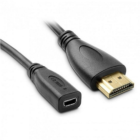 JSER 20cm Micro HDMI socket Female to HDMI Male adapter Cable for Tablet Cell Phone
