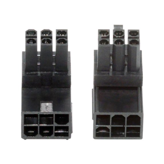 JSER 2pcs/lot ATX 6Pin Male to Female 90 Degree Up Down Angled Power Header Adapter for GPU Graphics Card