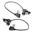 thumbnail image 1 of JSER 2pcs/lot Left & Right Angled Type USB 2.0 Type-A Male to USB Female Extension Cable Panel Type 90 Degree 25cm, 1 of 9