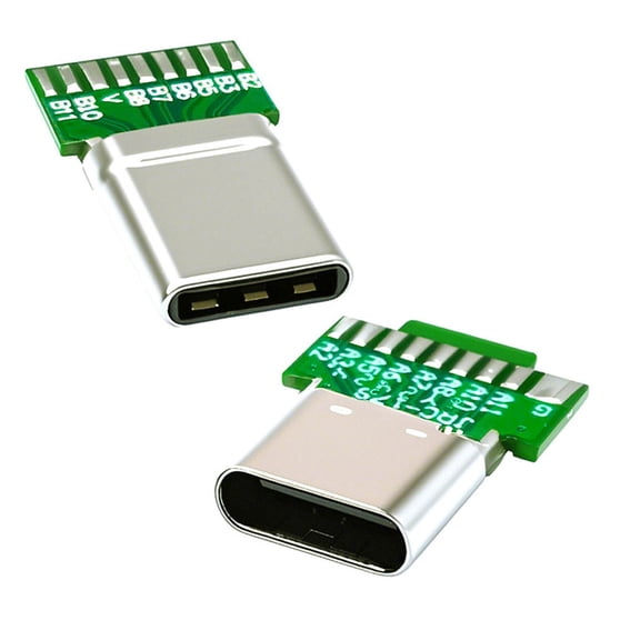 JSER 2pcs/lot OEM DIY USB-C USB 3.1 Type-C Male & Female Plug Socket Connector Solder Type with PCB
