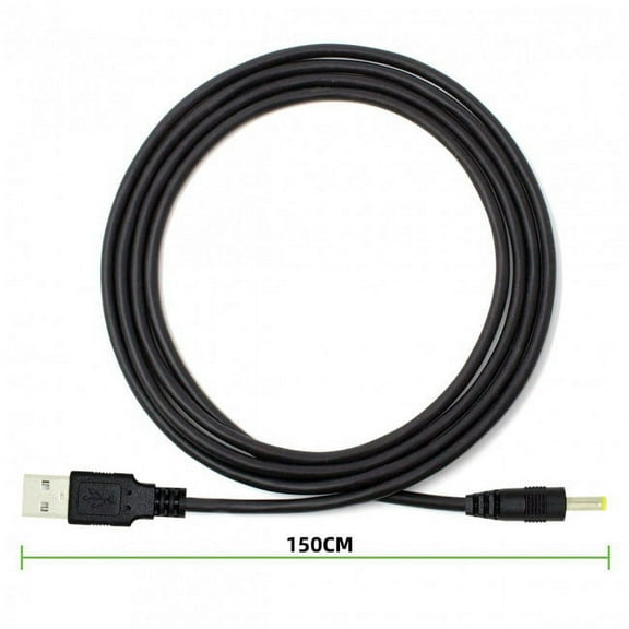 JSER 2pcs/lot USB 2.0 Male Type-A to 5V DC 4.0x1.7mm DC Power Round Plug Cable 150cm 24AWG