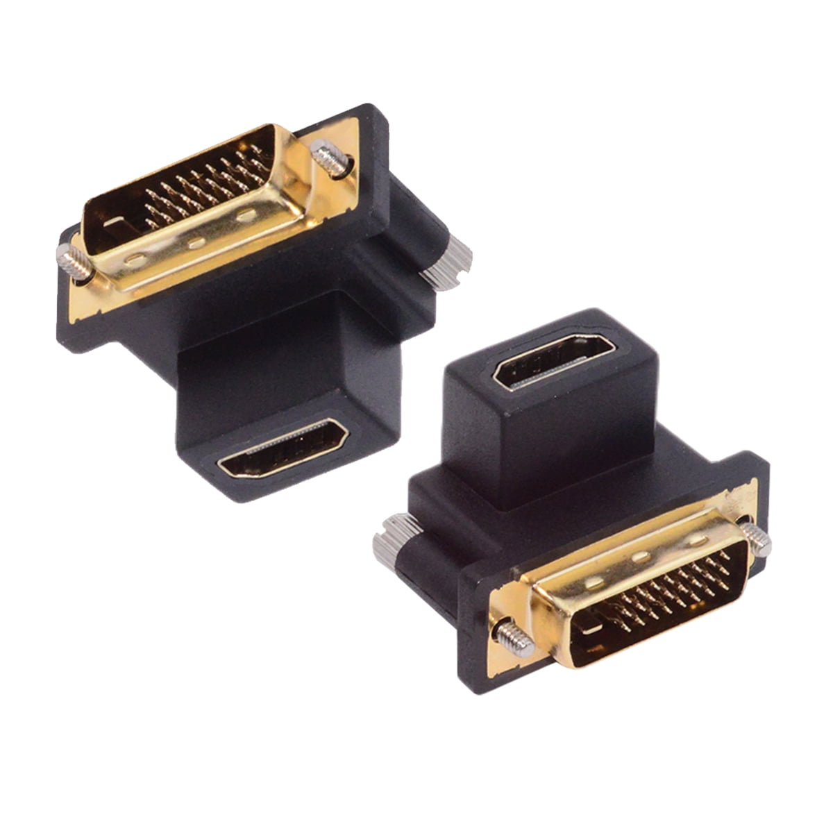 JSER 2pcs/lot Up & Down Angled 90 Degree DVI Male to HDMI Female 4K ...