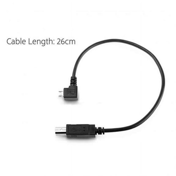 JSER 30cm Right Angled 90 Degree Micro USB OTG to Standard B Type Printer Scanner Hard Disk Cable